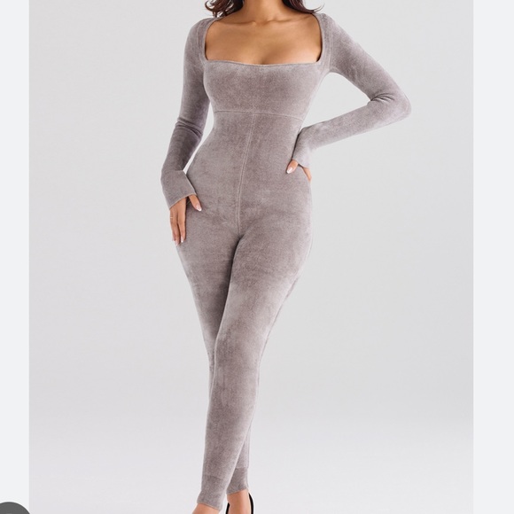 House of CB ISIS MINK HEAVY CHENILLE JUMPSUIT - Picture 1 of 2